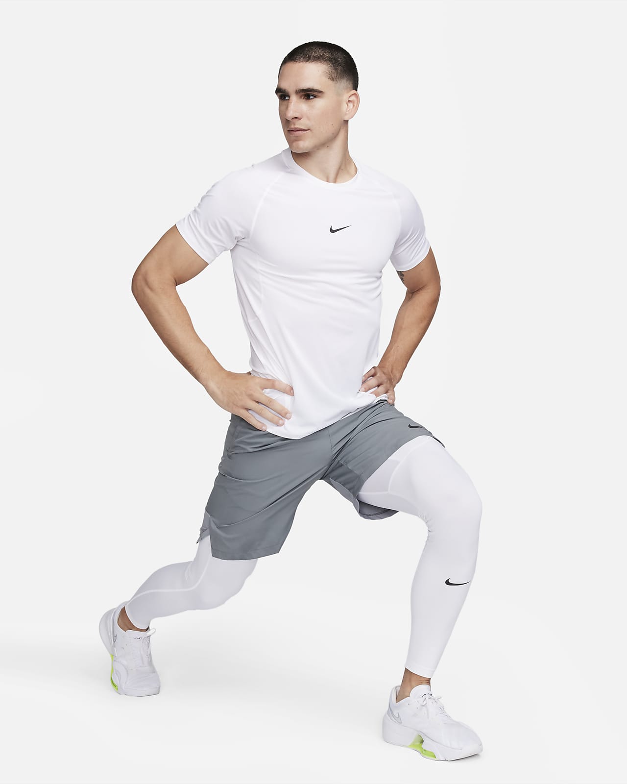 Nike Pro Combat compression leggings Mens Gray baselayer warm XL L M sizes