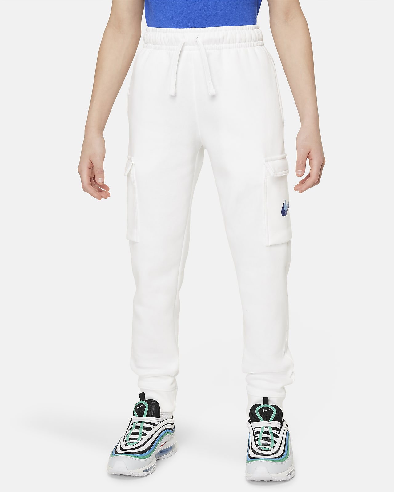 Calças cargo de lã cardada com grafismo Nike Sportswear Júnior (Rapaz)