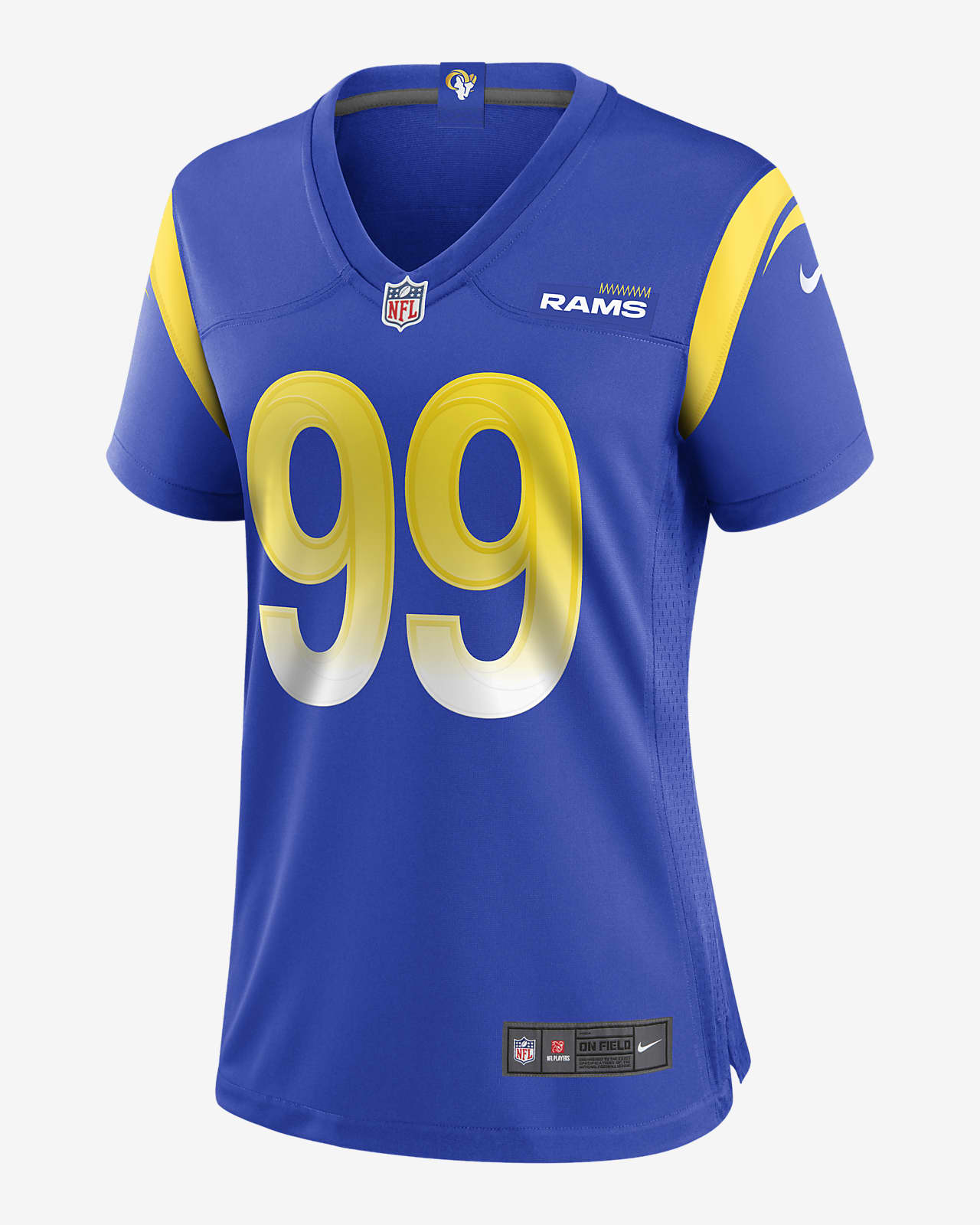 Diplomático Biblioteca troncal Entretenimiento Camiseta de fútbol americano Game para mujer NFL Los Angeles Rams (Aaron  Donald). Nike.com