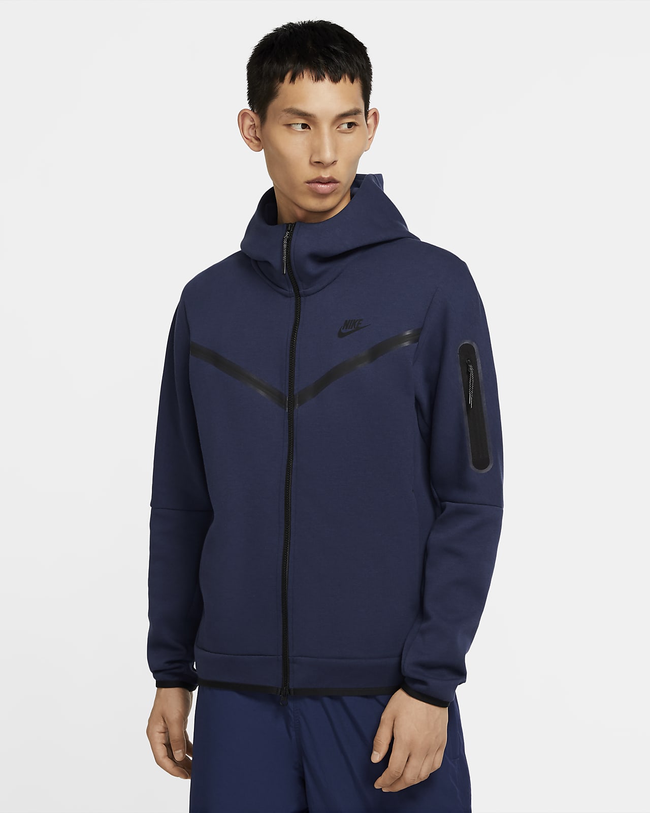 navy blue nike tech fleece hoodie