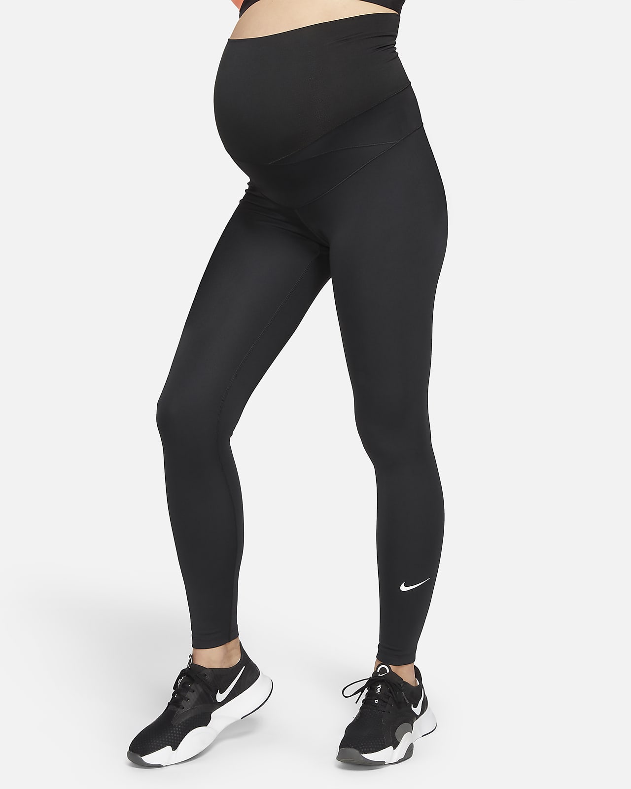 Nike - Leggings alla caviglia a vita alta neri con stampa Just Do