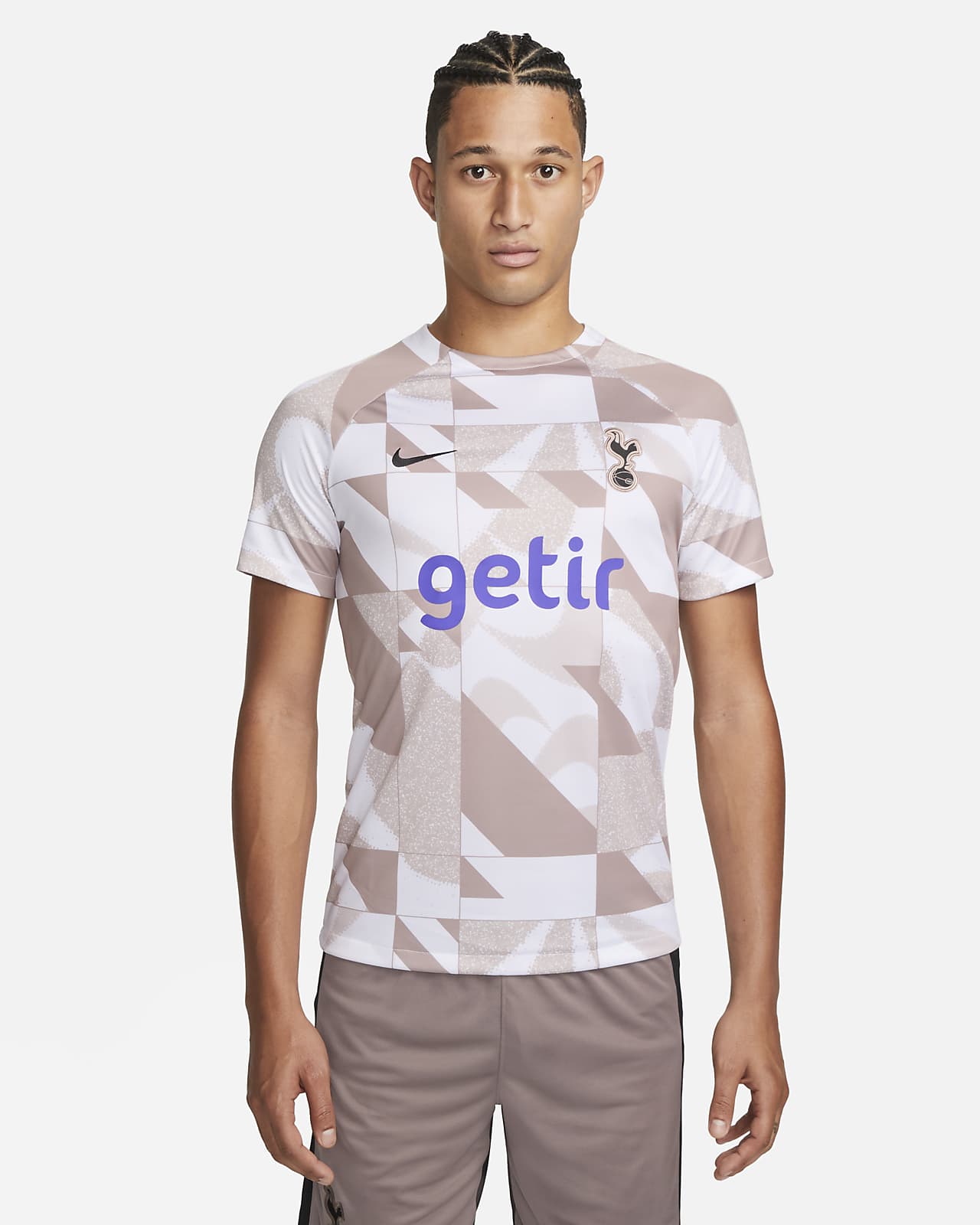 Ανδρική ποδοσφαιρική κοντομάνικη μπλούζα προθέρμανσης Nike Dri-FIT εναλλακτικής εμφάνισης Τότεναμ Academy Pro