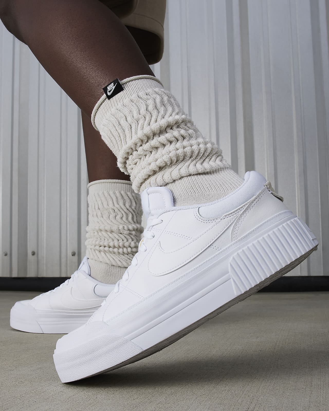 Nike Wmns Court Legacy Lift White Black Women Casual Platform Shoes  DM7590-100