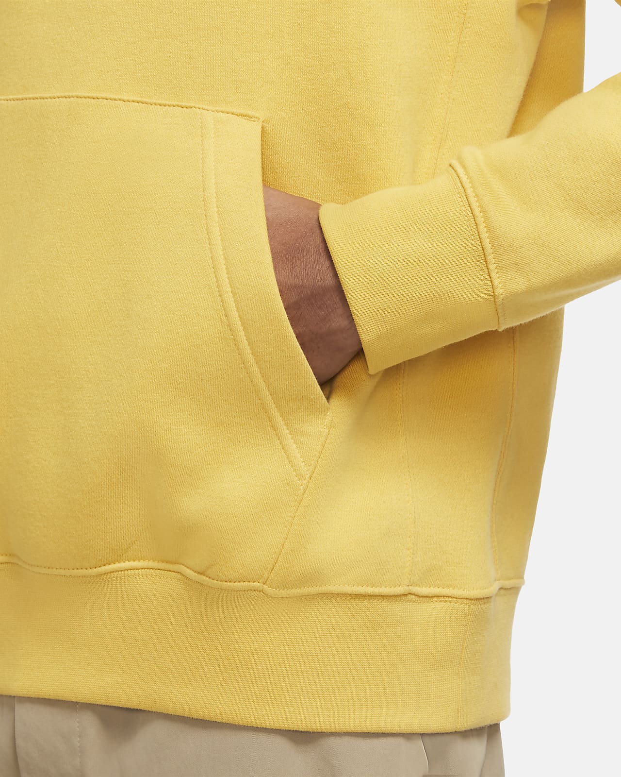 nike club fleece hoodie yellow