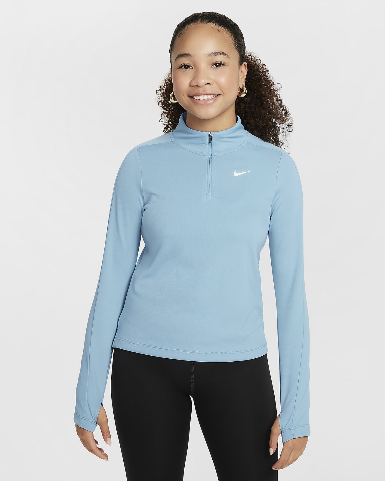 Nike Dri-FIT Camiseta de manga larga con media cremallera - Niña