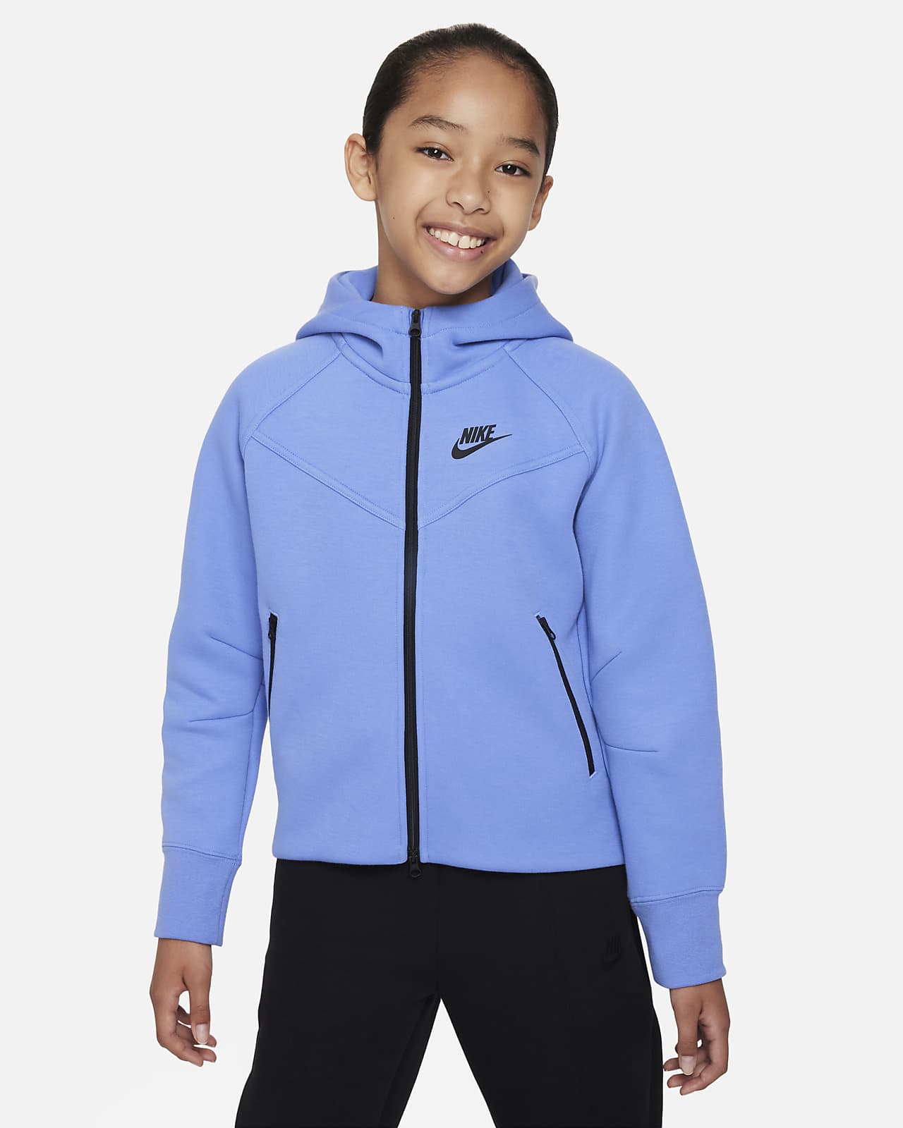 Nike Sportswear Tech Fleece Big Kids' (Girls') Full-Zip Hoodie. Nike.com