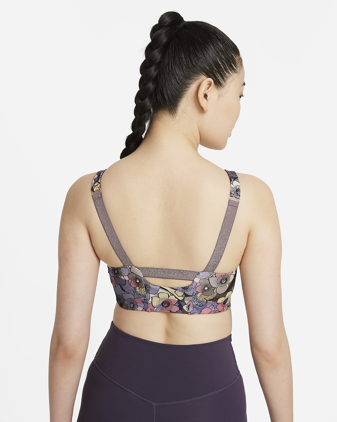 Nike women's medium support floral sports bra clearance