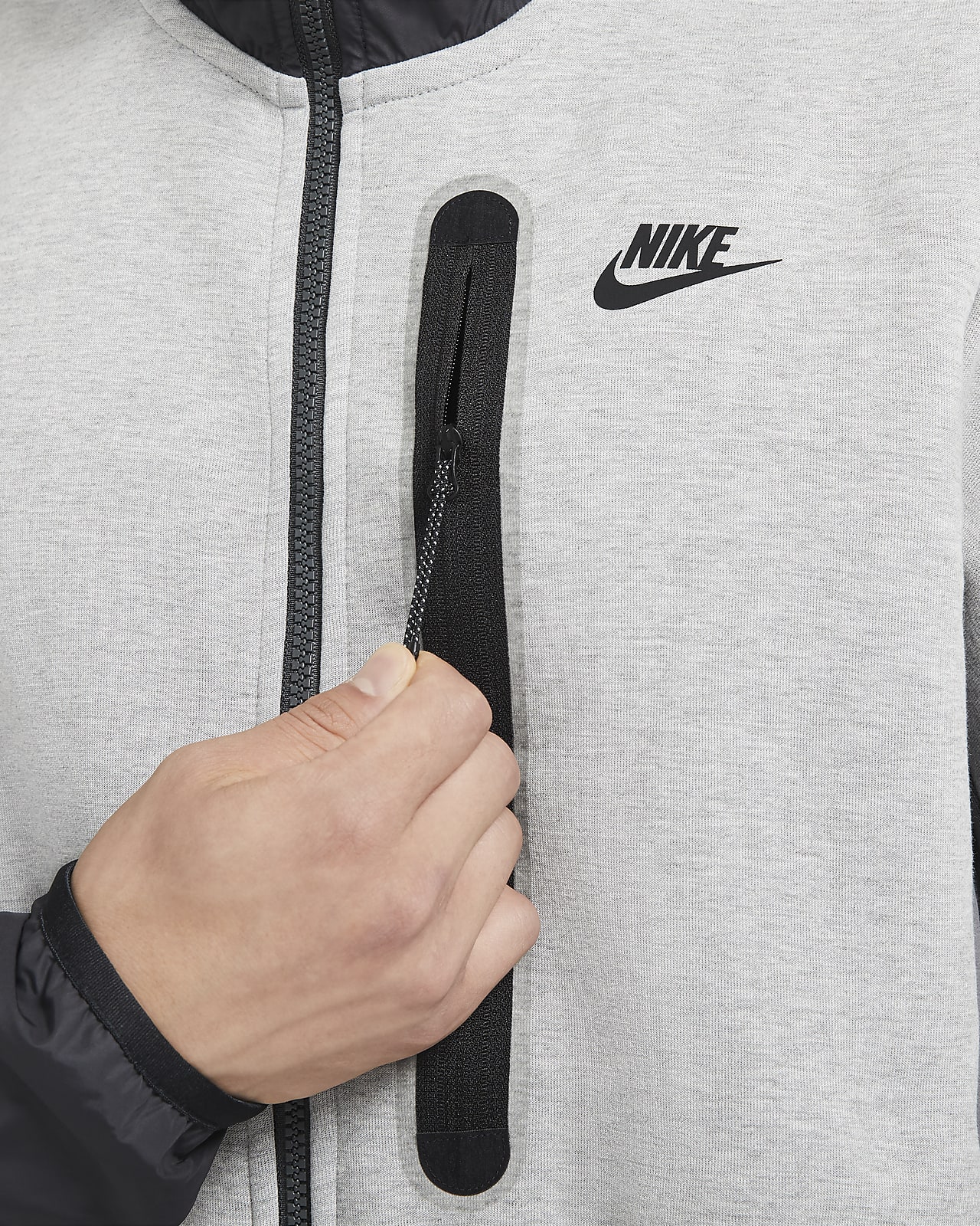 nike tech fleece full zip grey