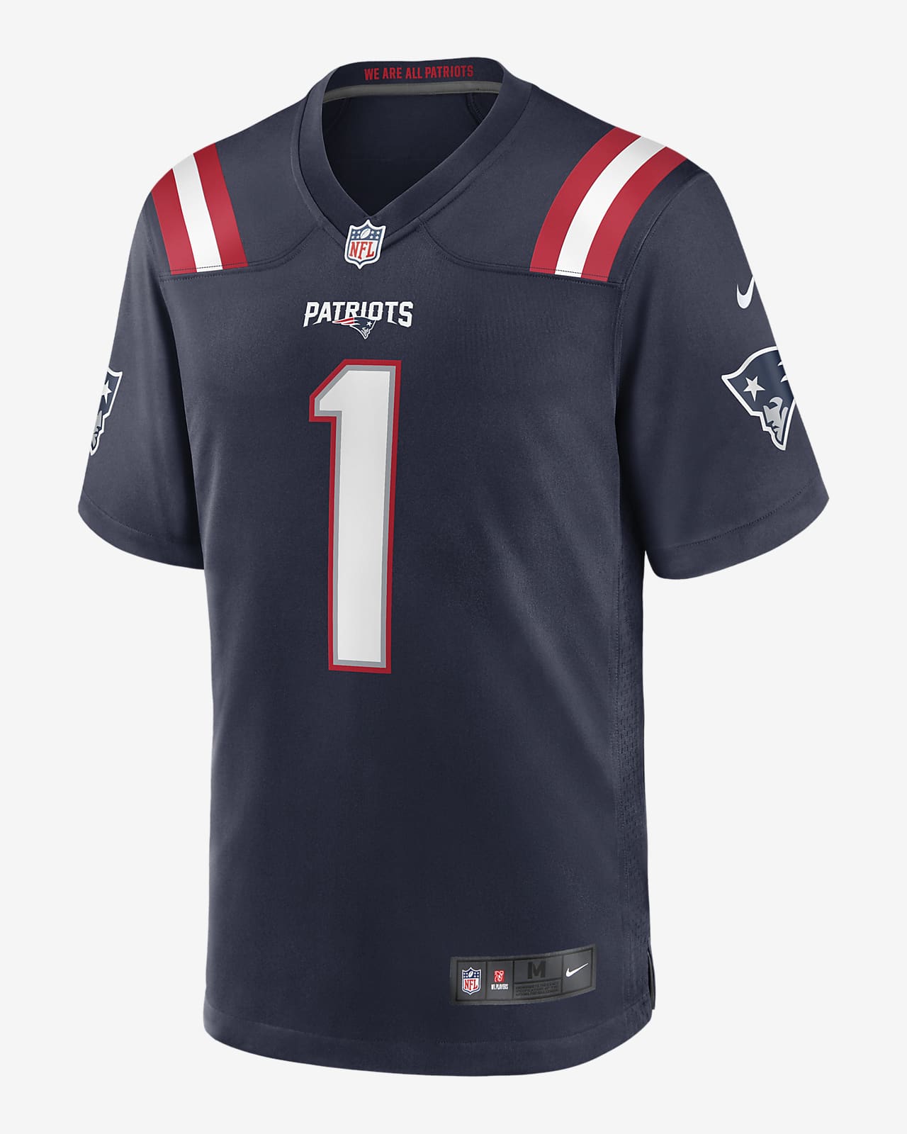 NFL New England Patriots (Cam Newton) Men's Game Football Jersey