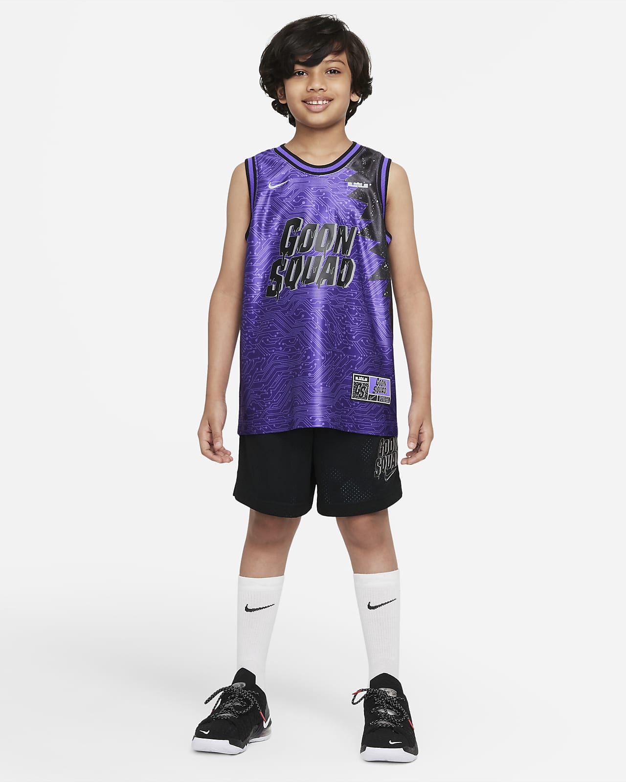 Space-Jam Basketball Jersey Tune-Squad #6 James Top Shorts Goon Squad ...