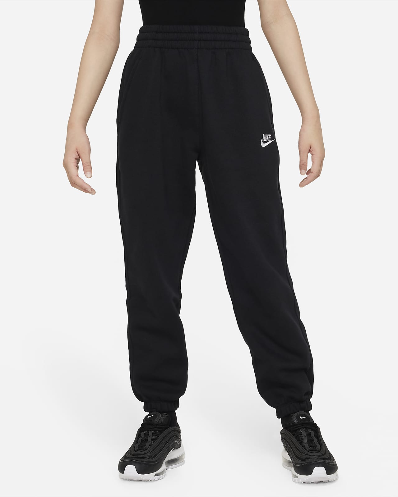 Luźne spodnie dla dużych dzieci (dziewcząt) Nike Sportswear Club Fleece