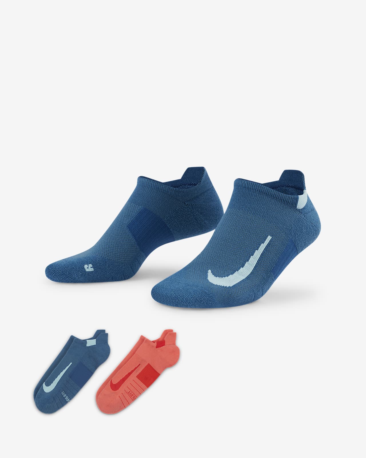 Nike Multiplier Running No-Show Socks (2 Pairs). Nike ID