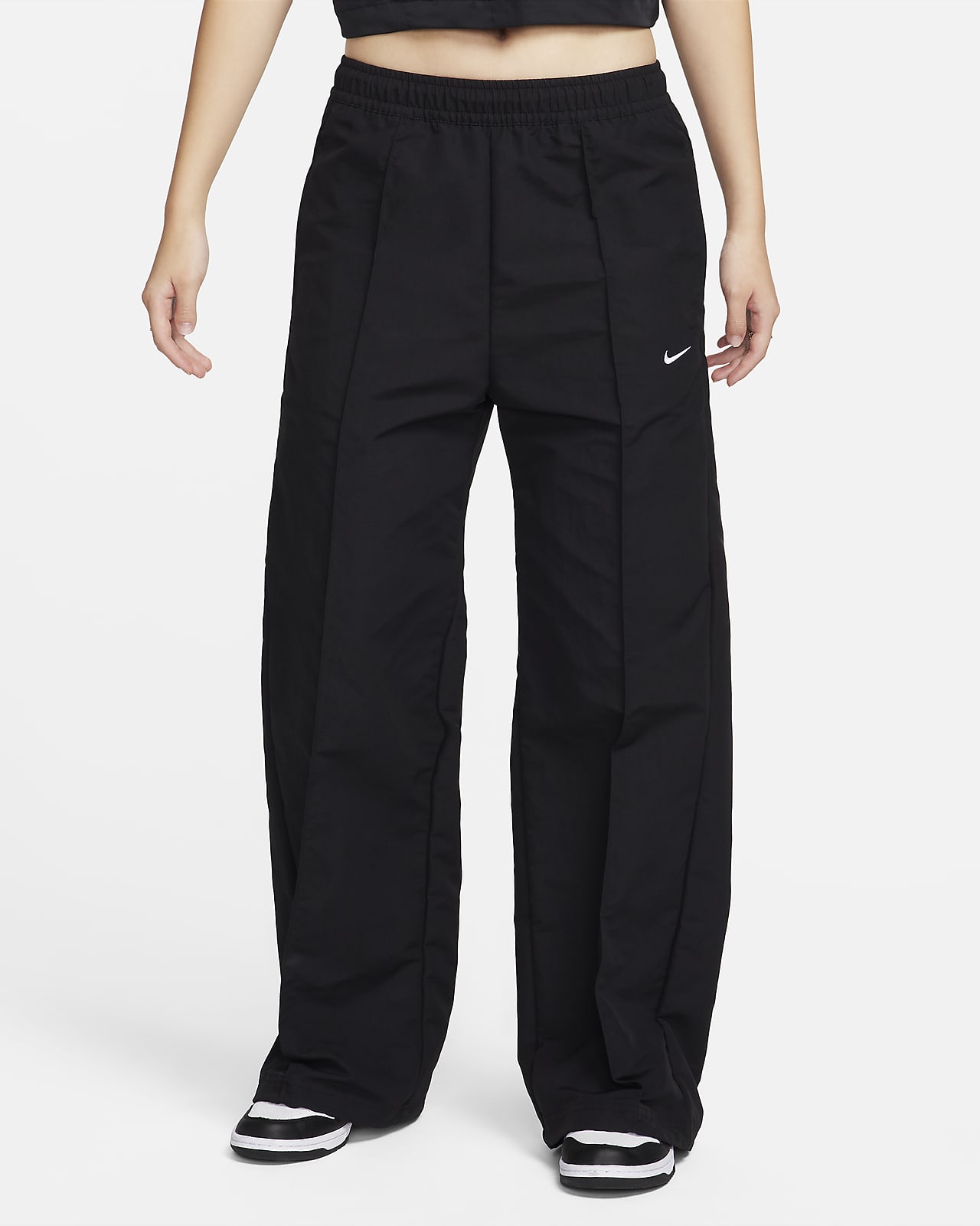 กางเกงขายาวเอวปานกลางทรงเปิดชายผู้หญิง Nike Sportswear Everything Wovens