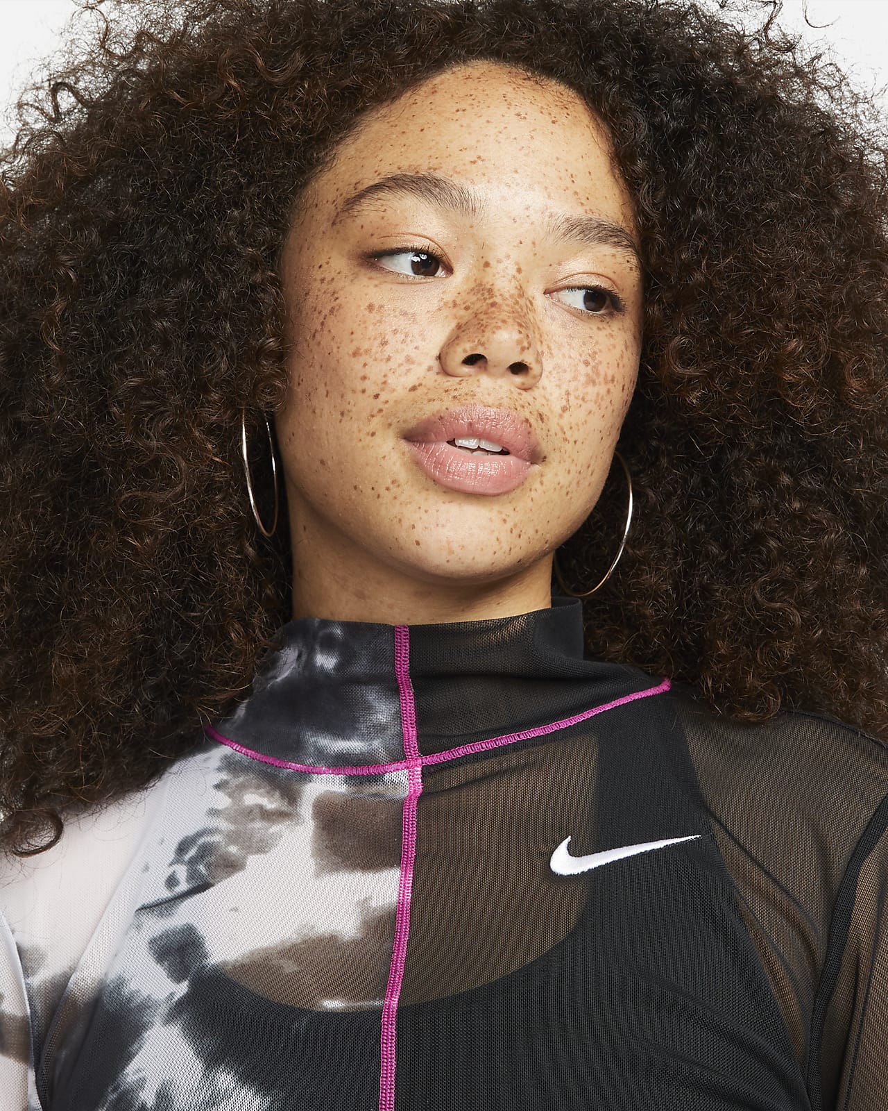 NewBull Damen Spitzen Top Transparent - Sexy Langarm Oberteil Mit Print