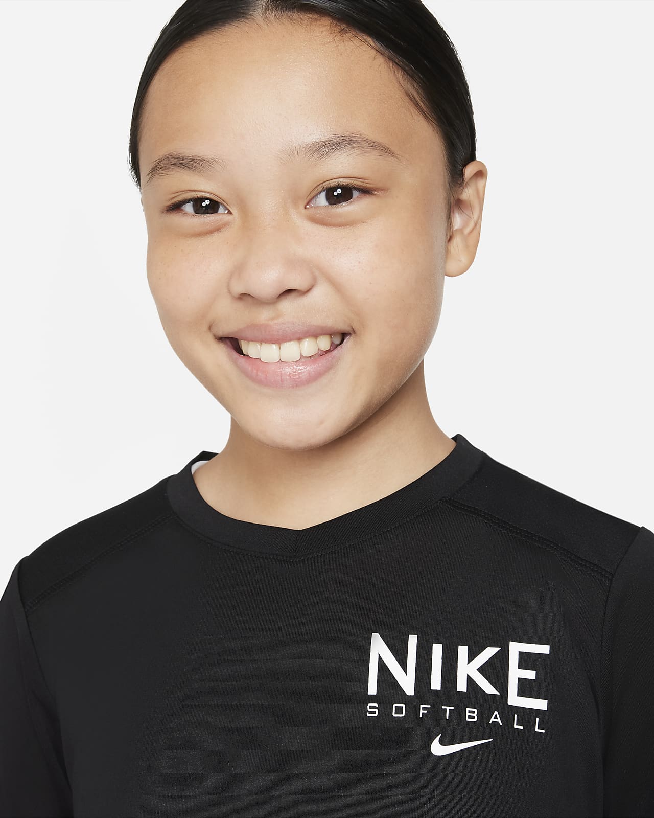 Nike Dri-FIT Practice Big Kids' (Girls') Short-Sleeve Softball Top.
