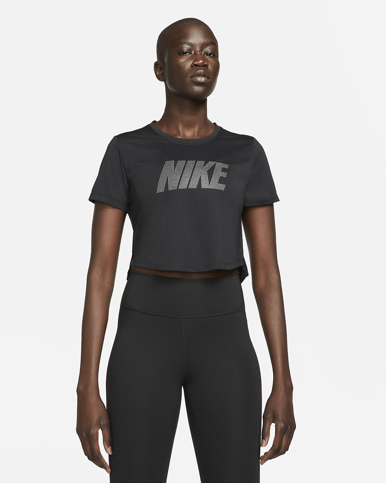 Nike Dri-FIT One Women's Standard Fit Short-Sleeve Graphic Cropped Top ...