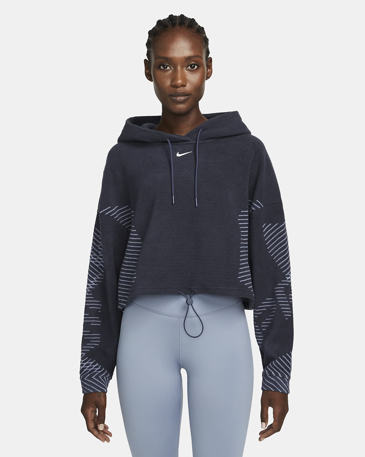 Nike Pro Therma-FIT ADV Korte fleecehoodie voor dames. Nike BE