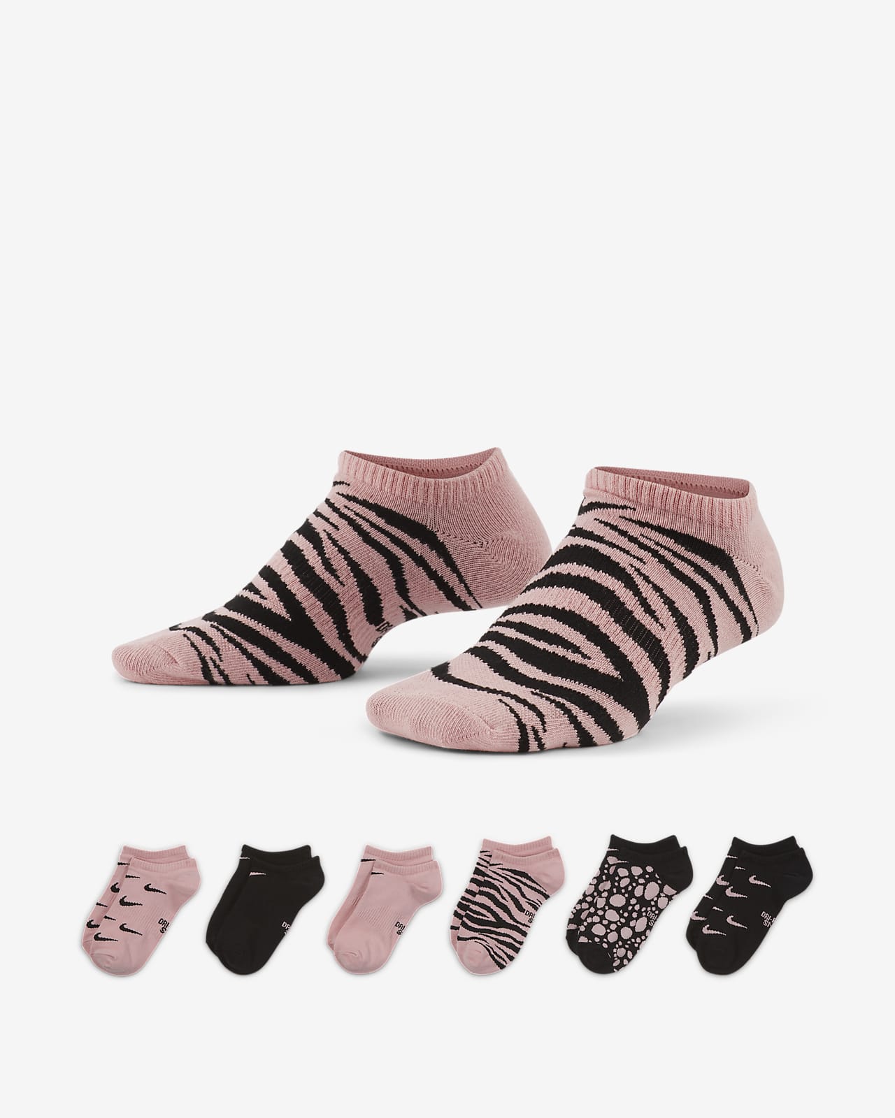 Ανάλαφρες χαμηλές κάλτσες Nike Everyday για μεγάλα παιδιά (έξι ζευγάρια)
