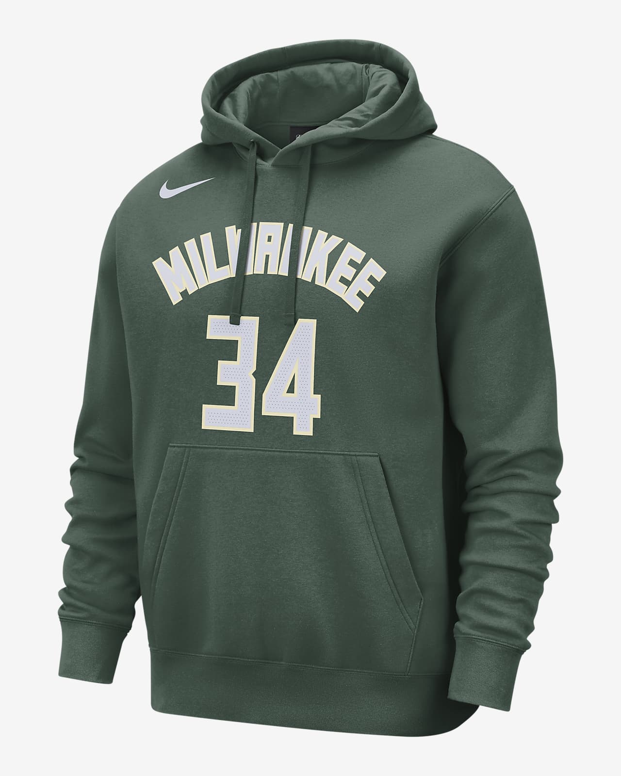 Felpa pullover con cappuccio Milwaukee Bucks Club Nike NBA – Uomo