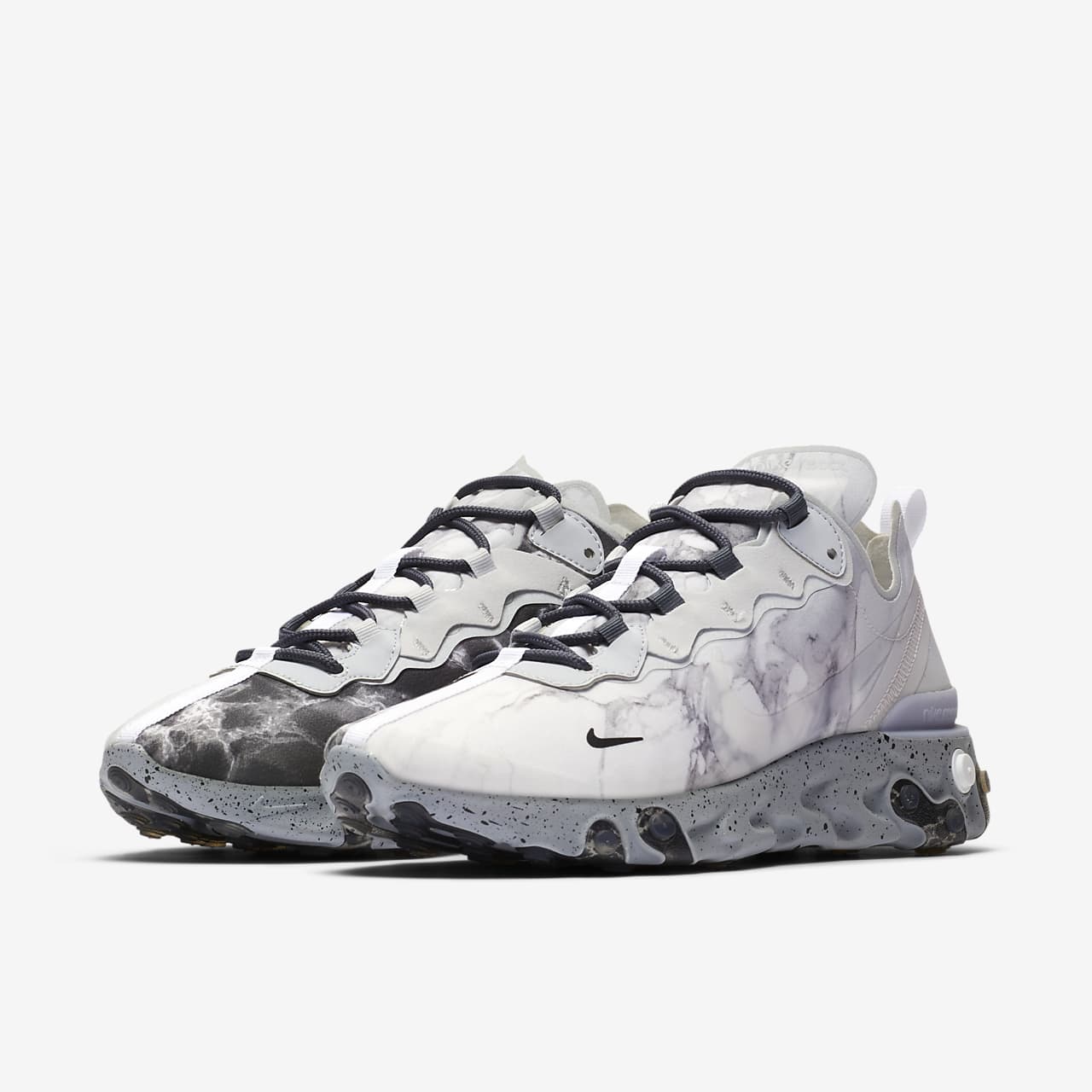 nike gray react element 55 sneakers