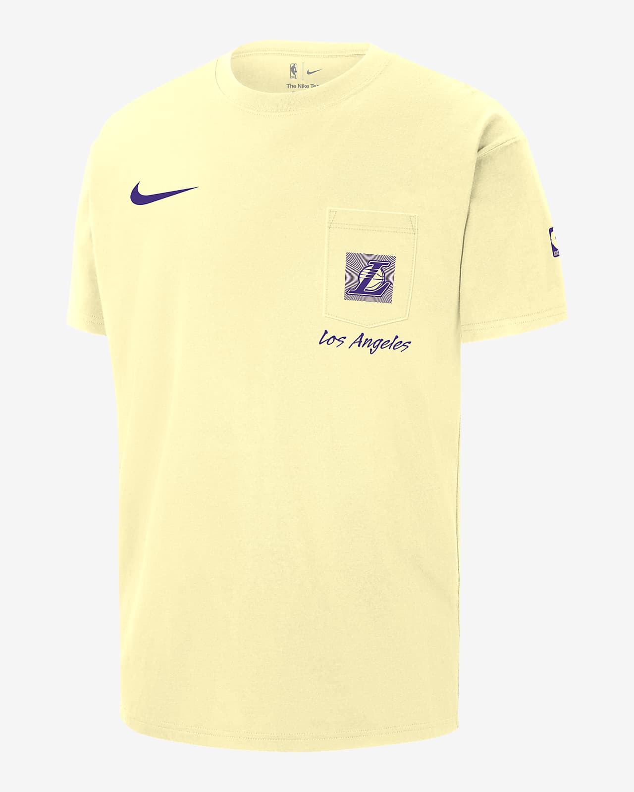 Nike Women's Los Angeles Lakers Yellow Essential Courtside Boxy T-Shirt