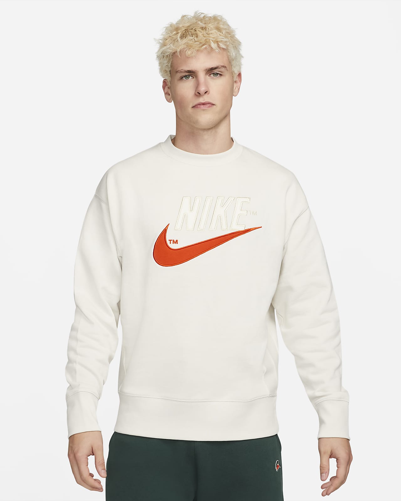 nike men's french terry crew