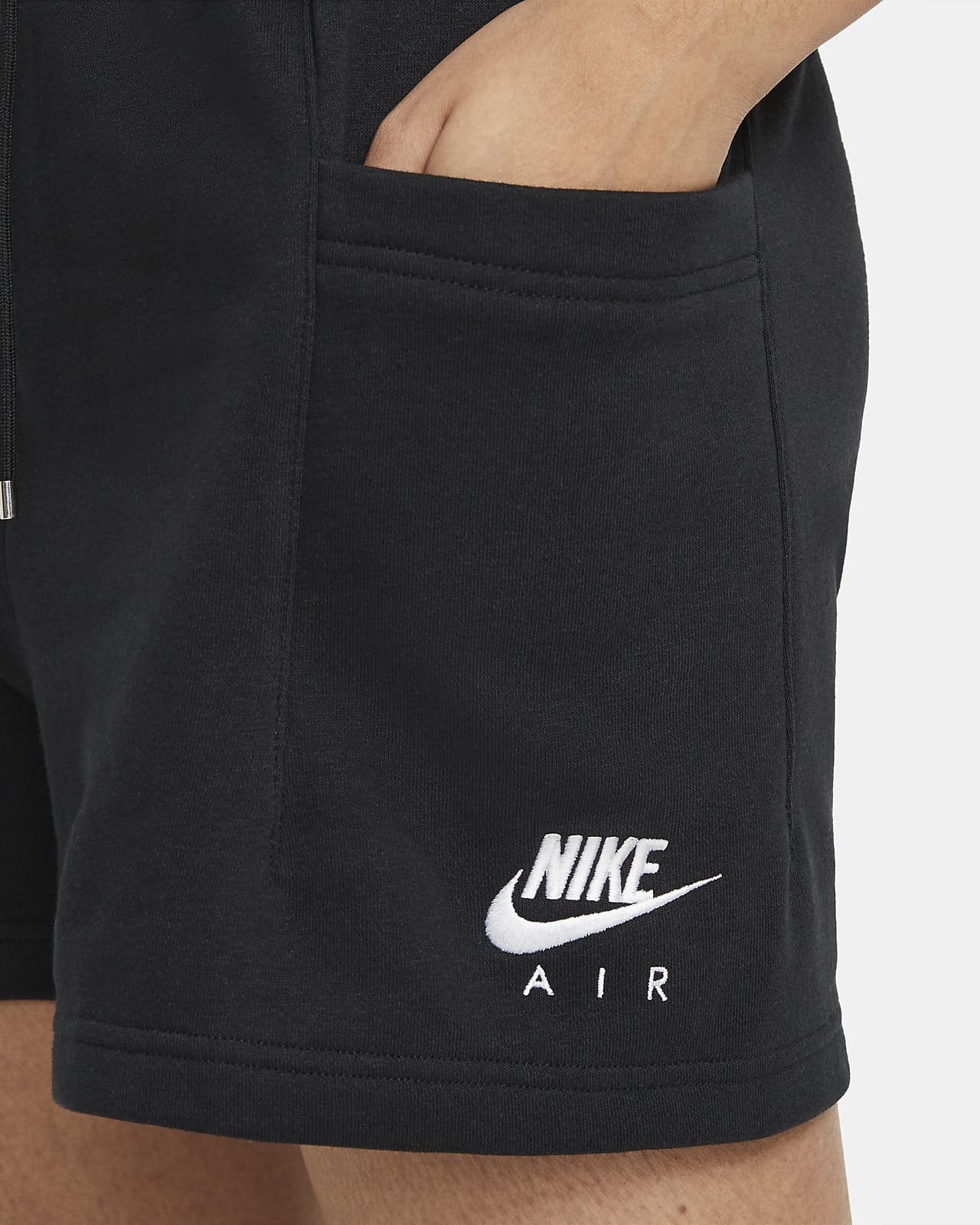 nike air logo tape shorts in black