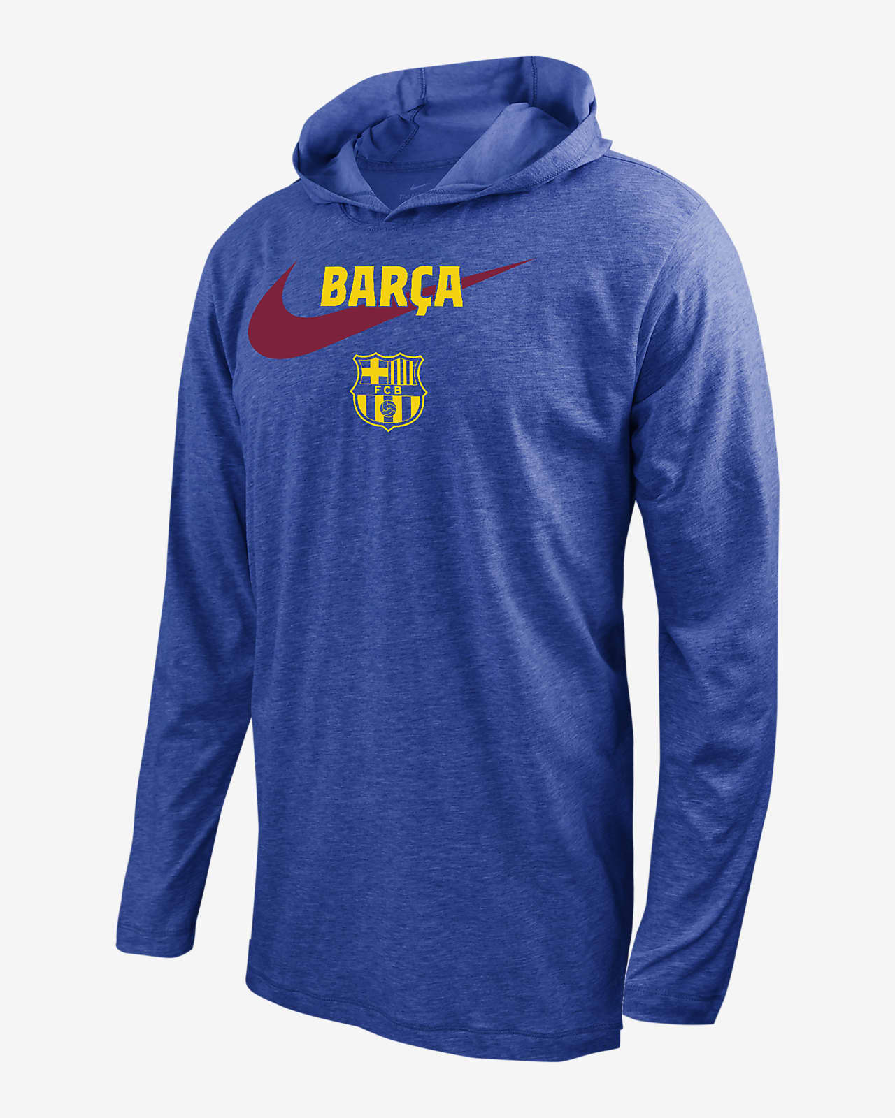 FC Barcelona Men's Nike Soccer Long-Sleeve Hooded T-Shirt
