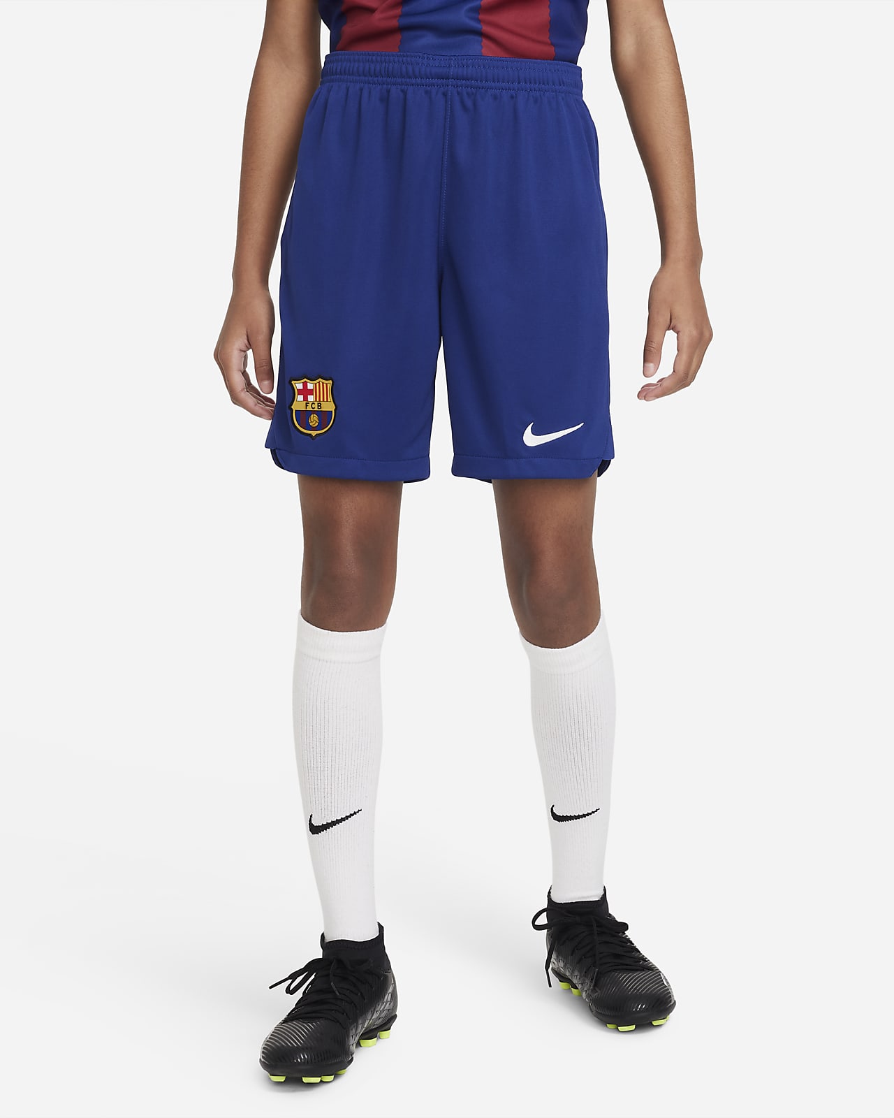 FC Barcelona 2023/24 Stadium Home Nike Dri-FIT Fußball-Shorts für ältere Kinder