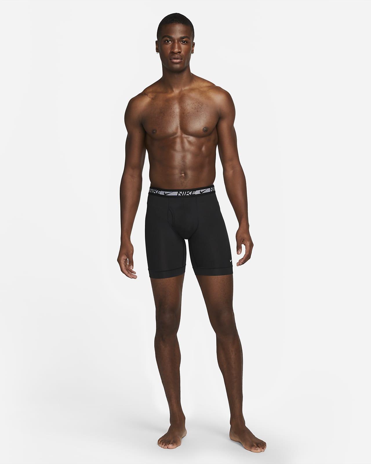 Nike Men's Microfiber Long Boxer Brief 3-Pack Black
