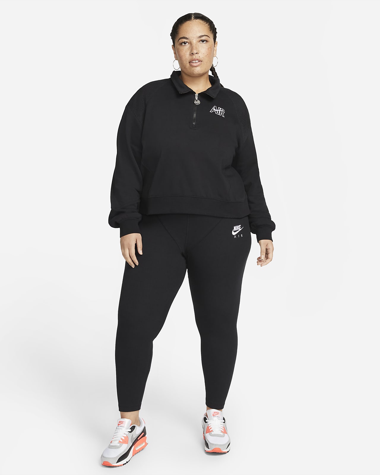 Nike Air Geribde legging met hoge taille voor dames (Plus Size). Nike BE