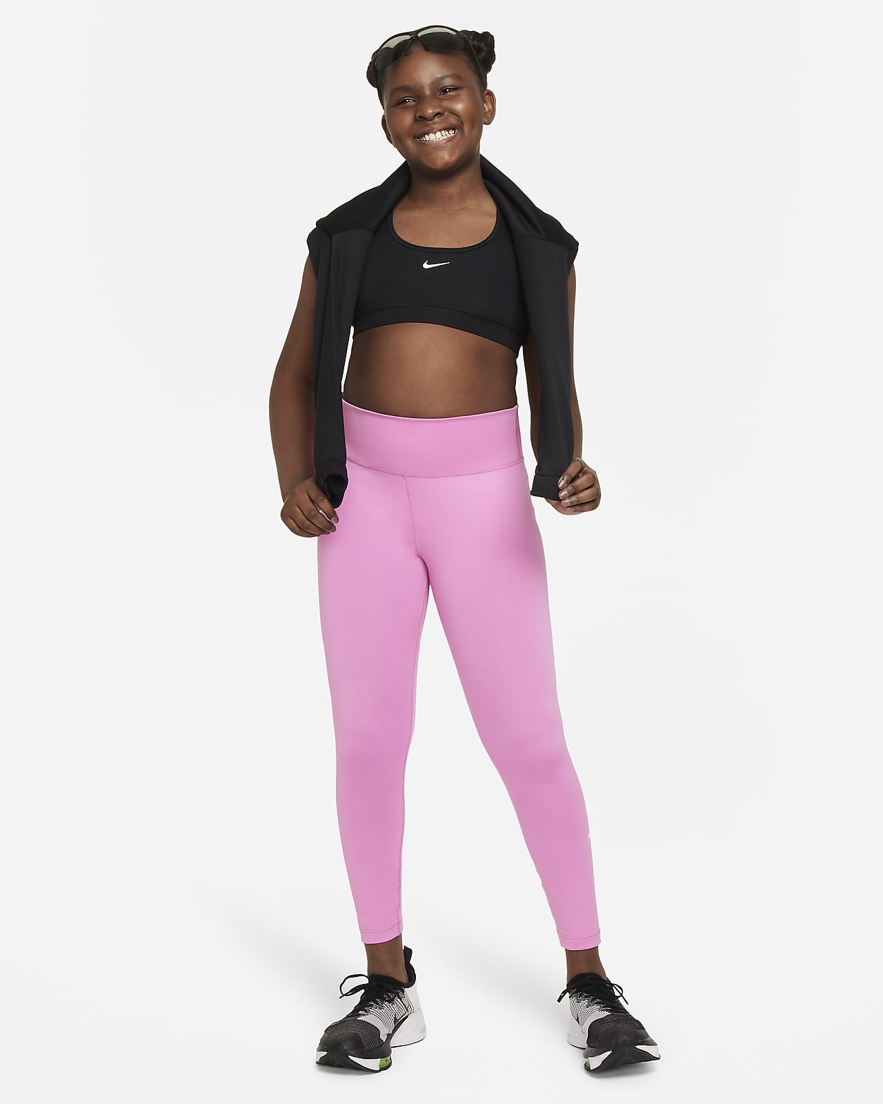 Nike Dry Girls Pink Dri-fit Athletic Leggings Stretch Sweats Yoga