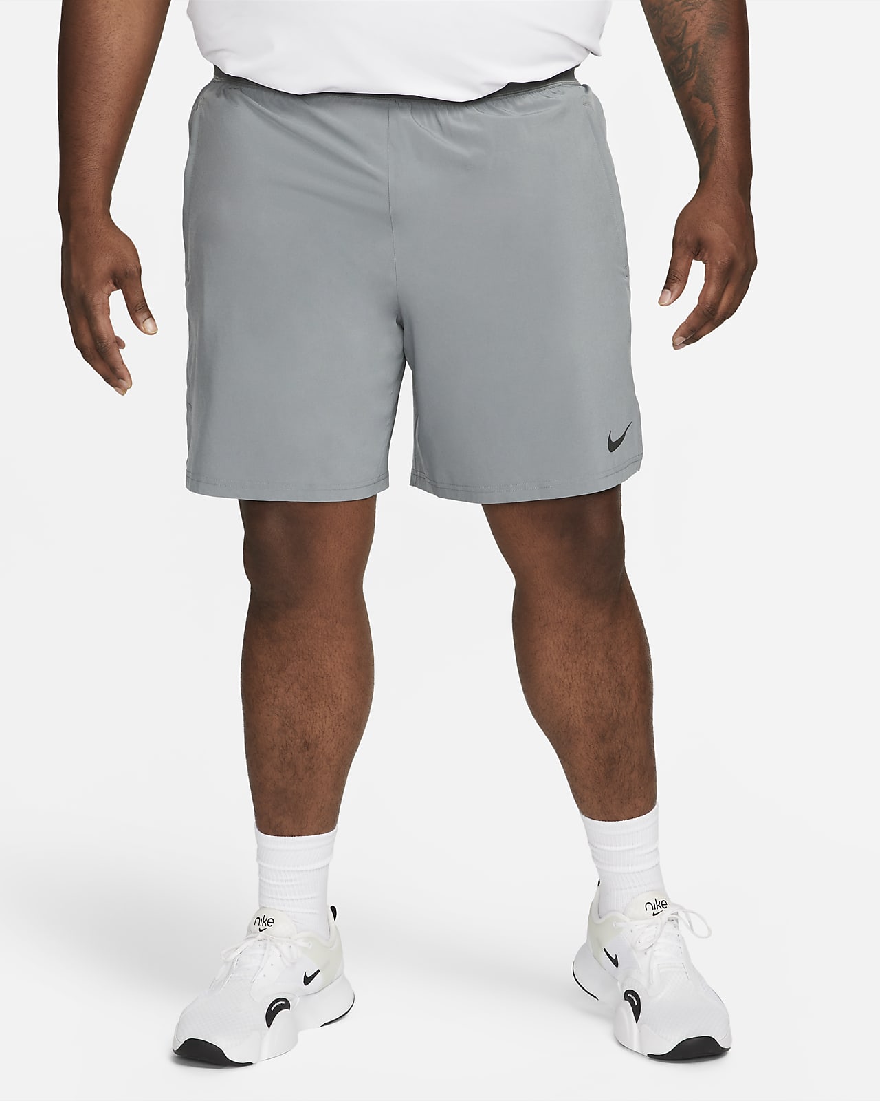 Nike Pro Long Shorts Black/White Dri Fit Workout Gym Men's