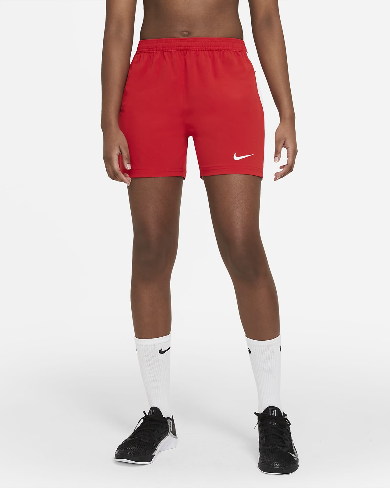 all red nike shorts women's