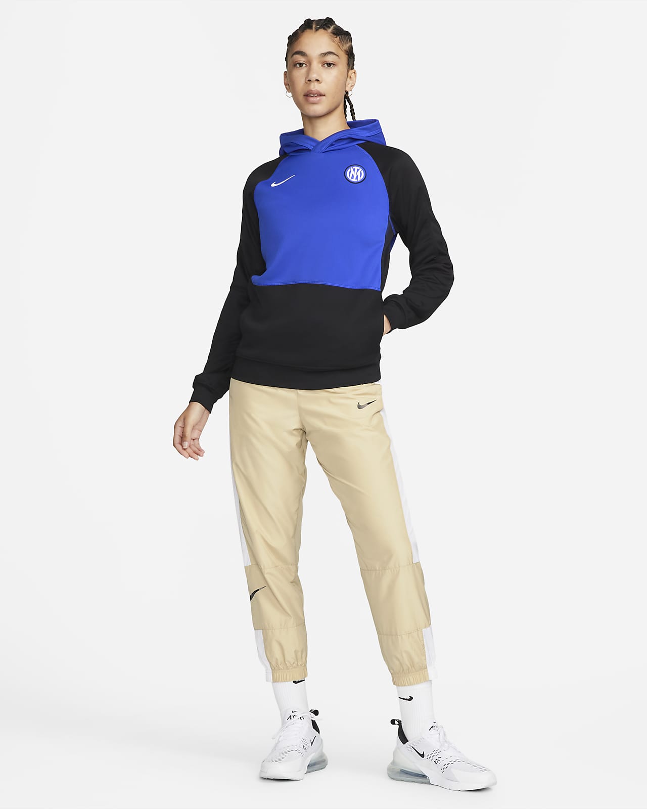 Inter Milan Nike Dri-FIT hoodie voor dames. Nike BE