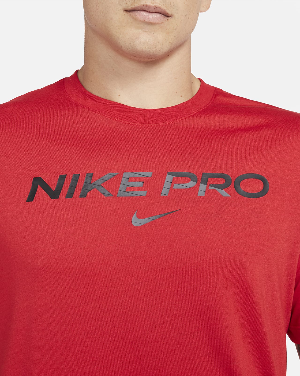 red nike pro shirt