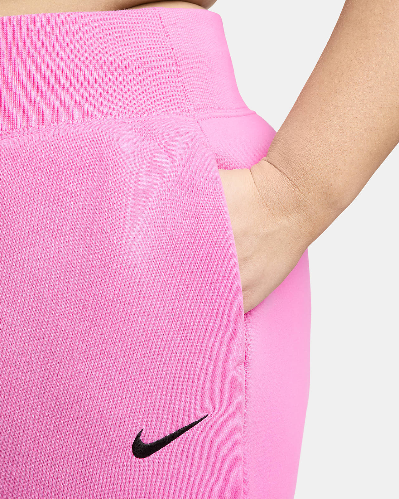 Nike Womens Phoenix Oversized Fleece Pant, Playful Pink / Black