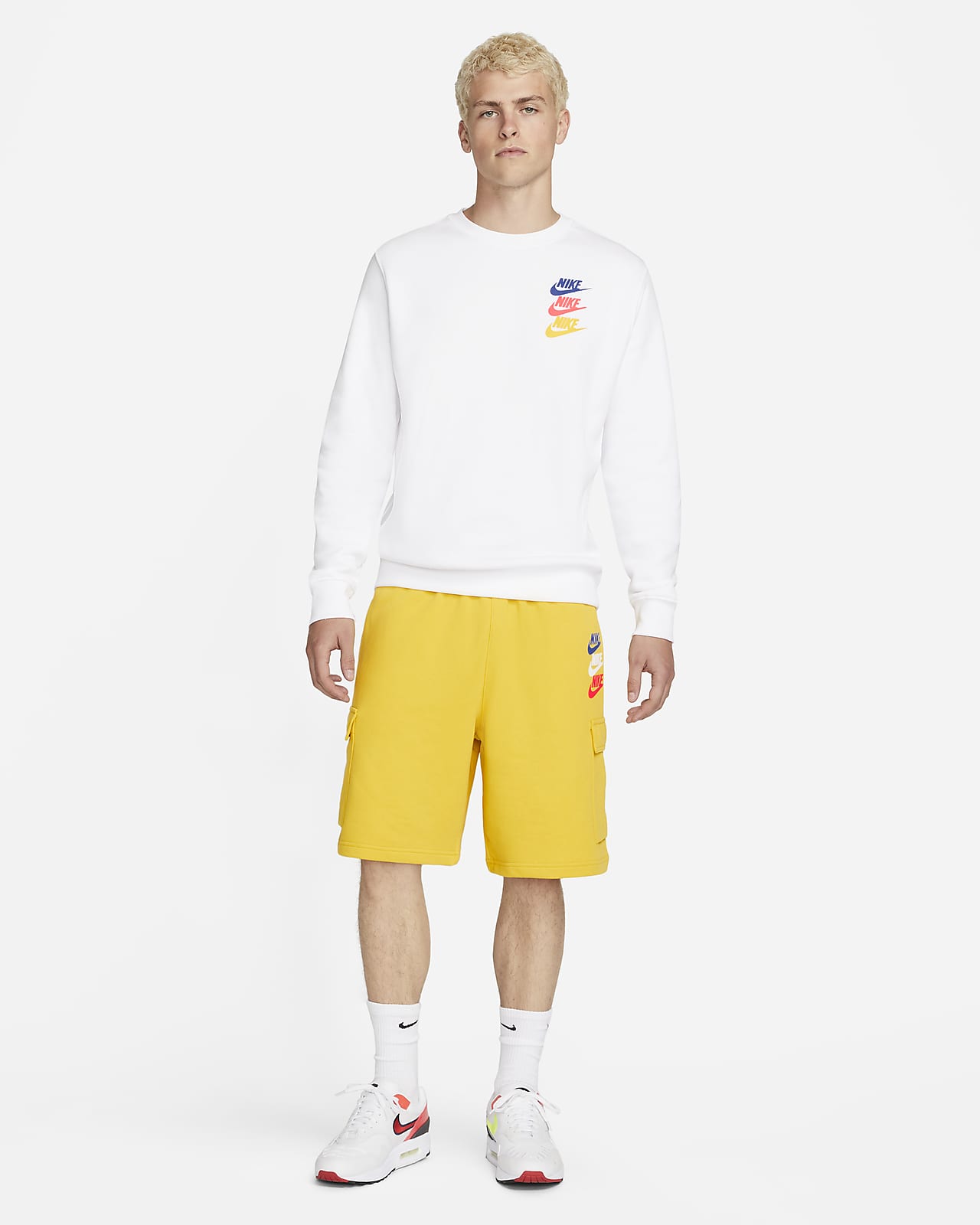 nike sportswear yellow shorts