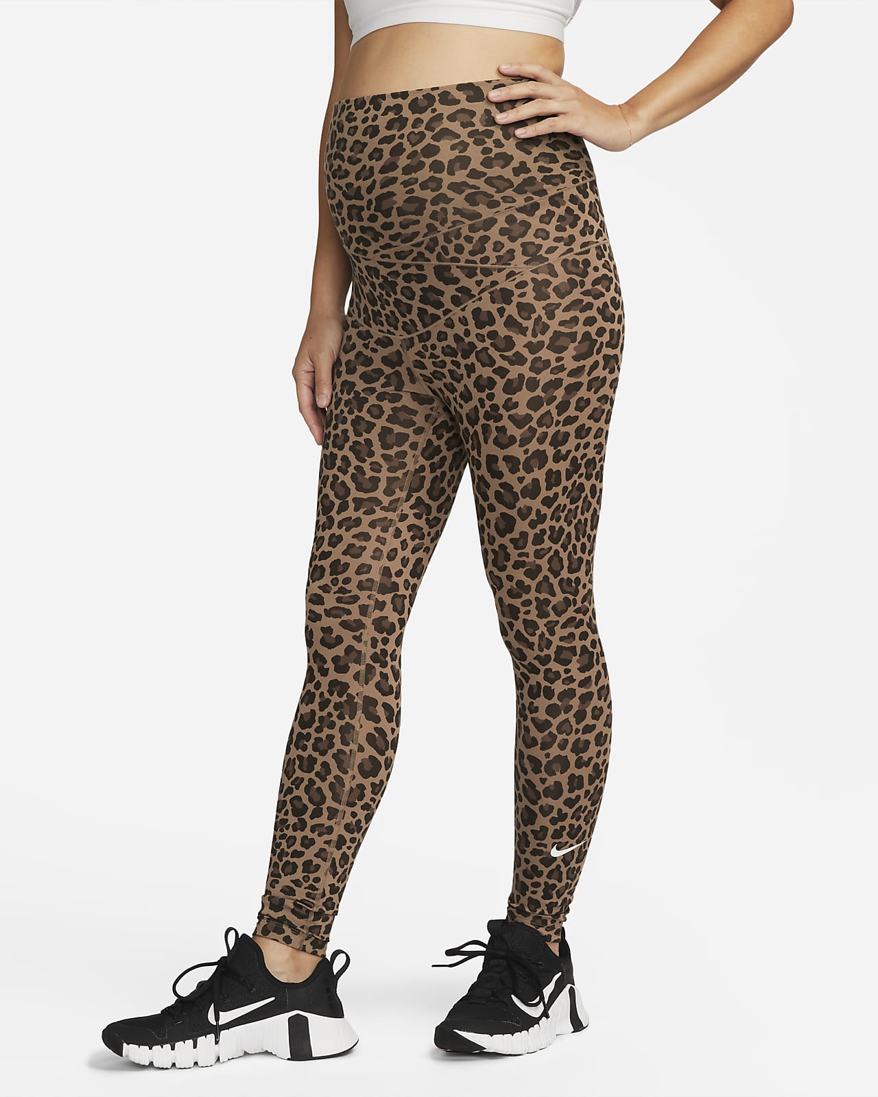Nike One (M) Women's High-Waisted Leopard Print Leggings (Maternity)