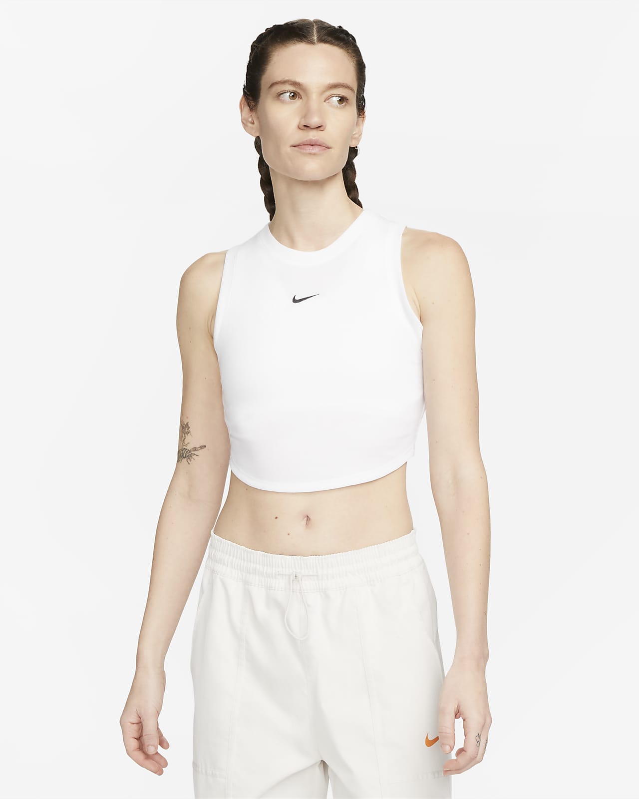 Nike Sportswear Chill Knit testhezálló, rövidített szabású, finoman bordázott női trikó