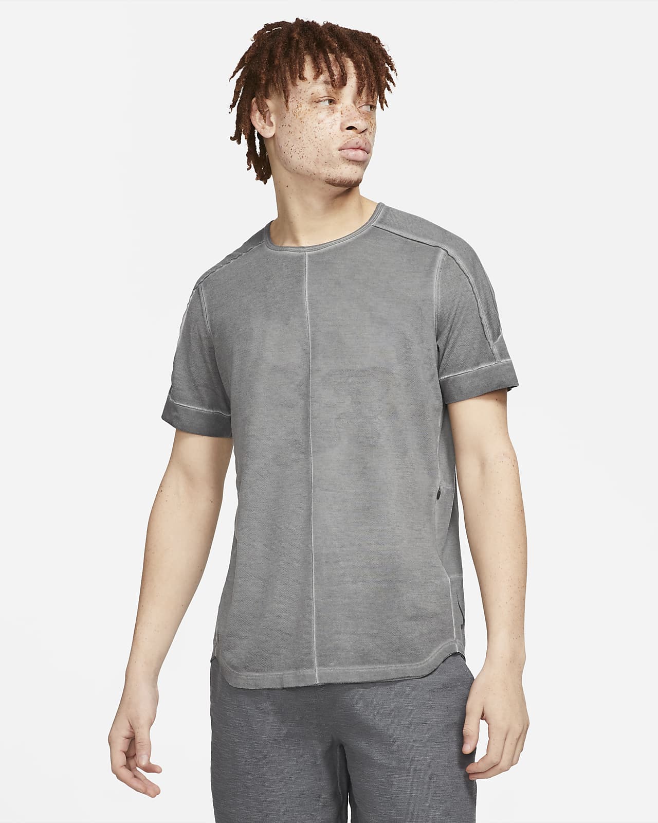 nike yoga short sleeve top