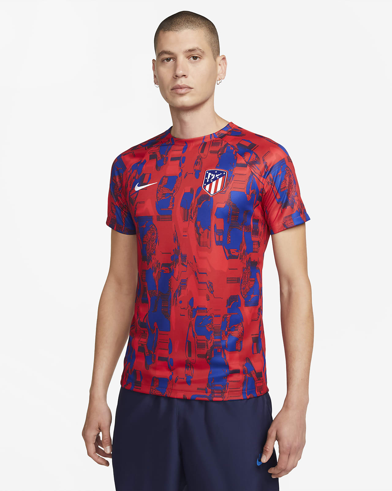 Damska przedmeczowa koszulka piłkarska Nike Dri-FIT Atlético Madryt Academy Pro