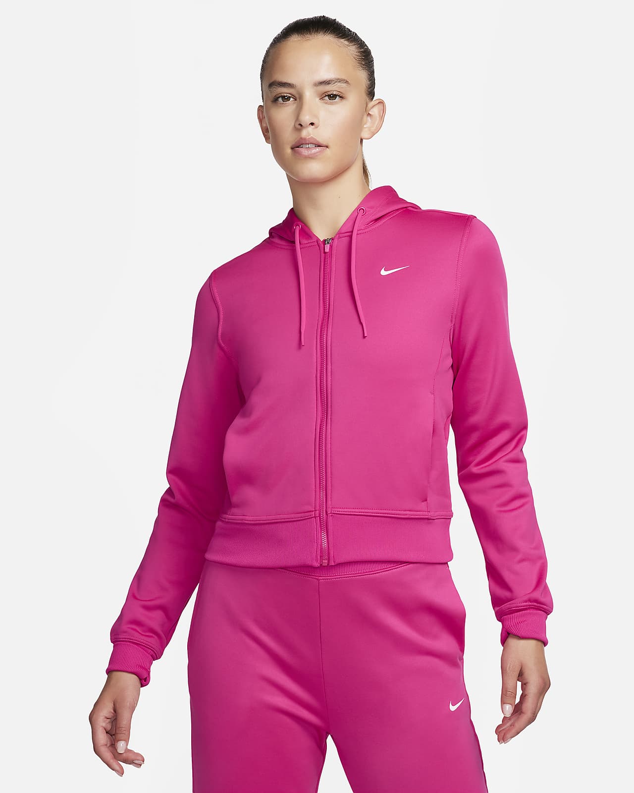 Nike Women's Therma-FIT One Full-Zip Hoodie, Medium, Fireberry