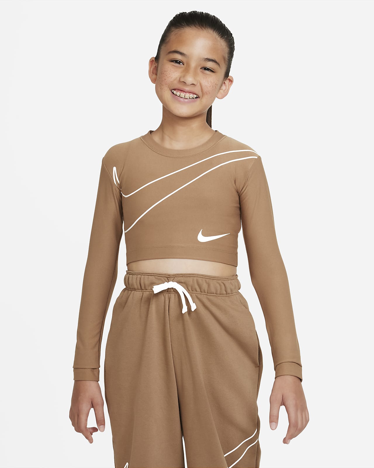 Nike Sportswear Older Kids' (Girls') Long-Sleeve Crop Top