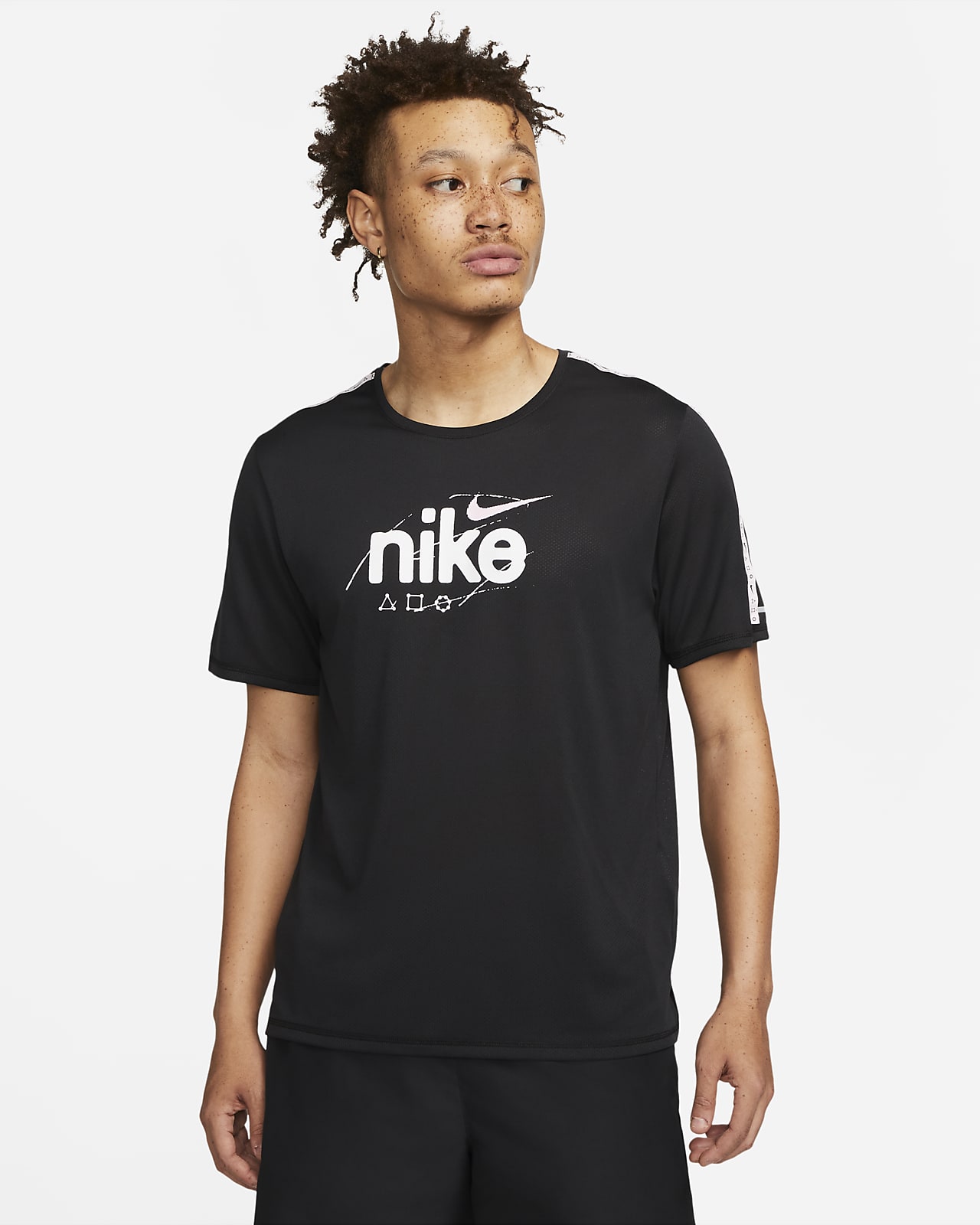 Nike Dri-FIT Miler D.Y.E. Kurzarm-Laufoberteil für Herren
