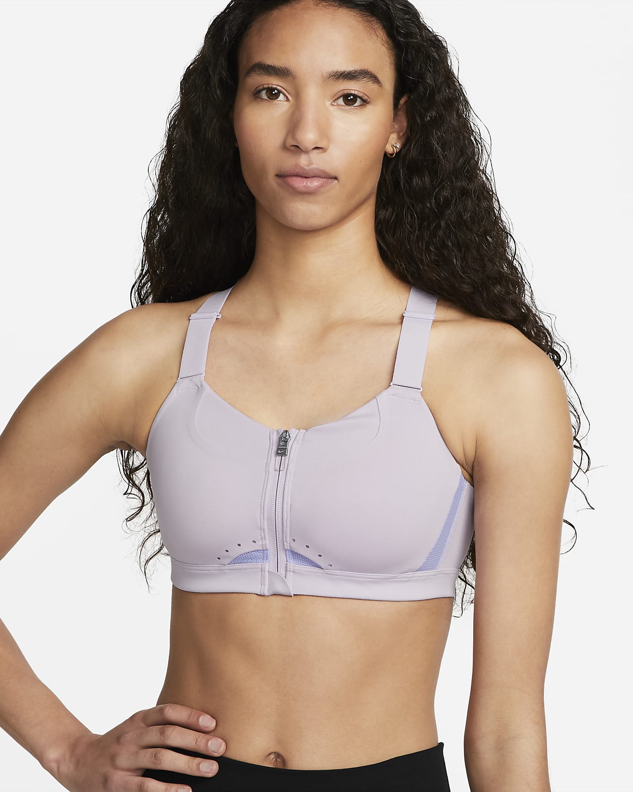 Nike Alpha Women's HighSupport Padded ZipFront Sports Bra. Nike DK