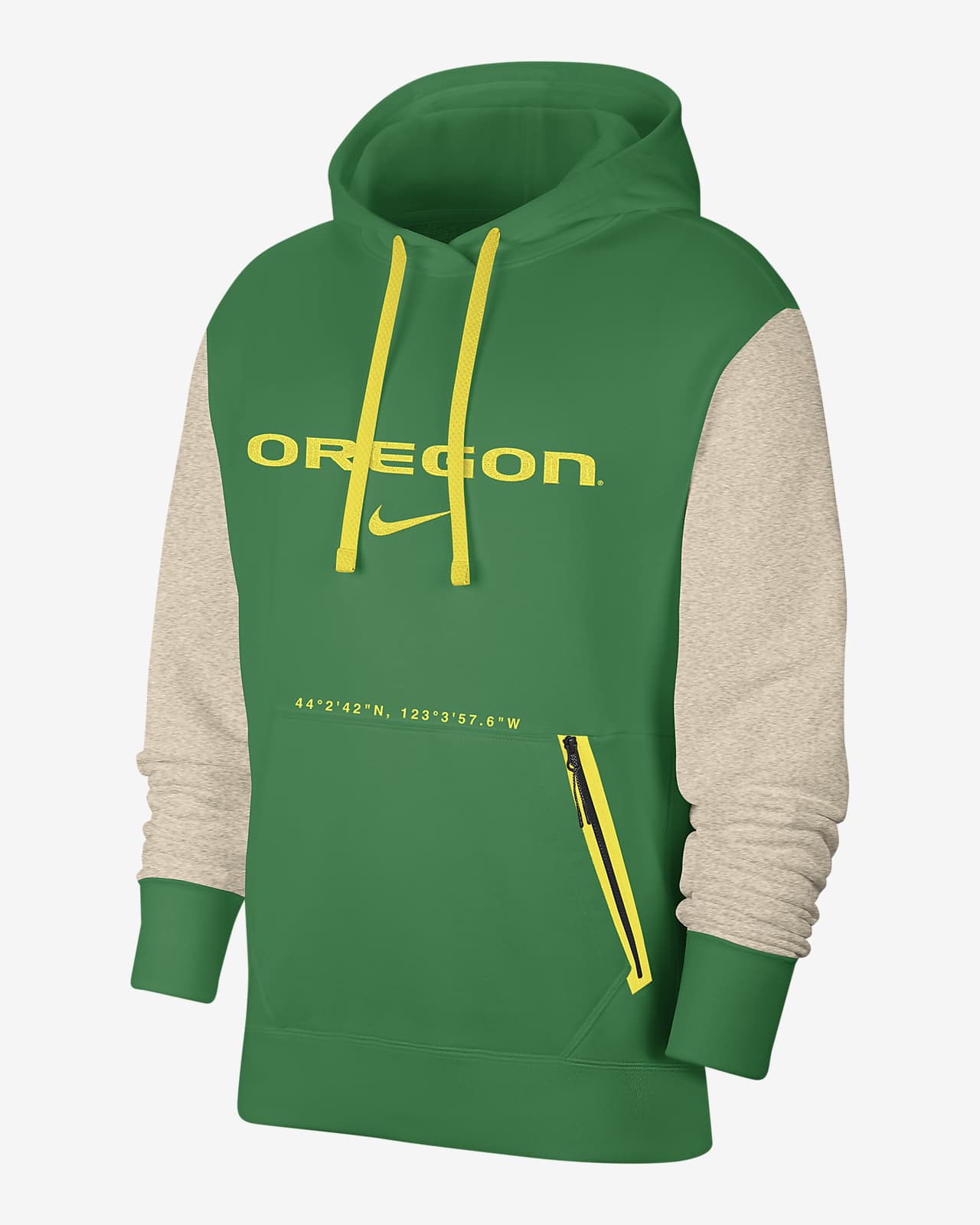 green nike hoodie with orange logo