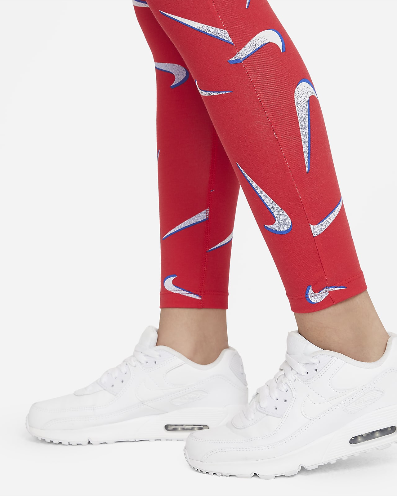 Nike Women's One Dri-fit Daisy-Print Leggings (XS, Track Red/White