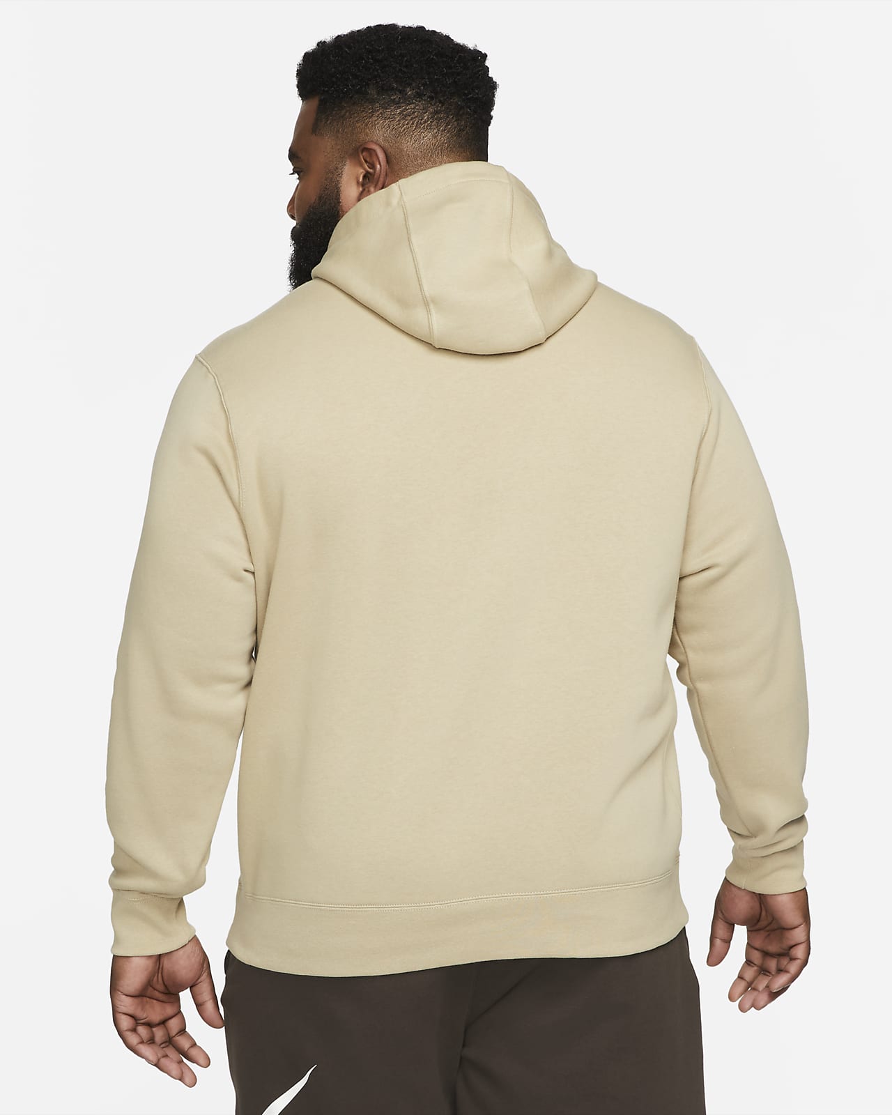 nike sportswear club fleece hoodie sweatshirt tan