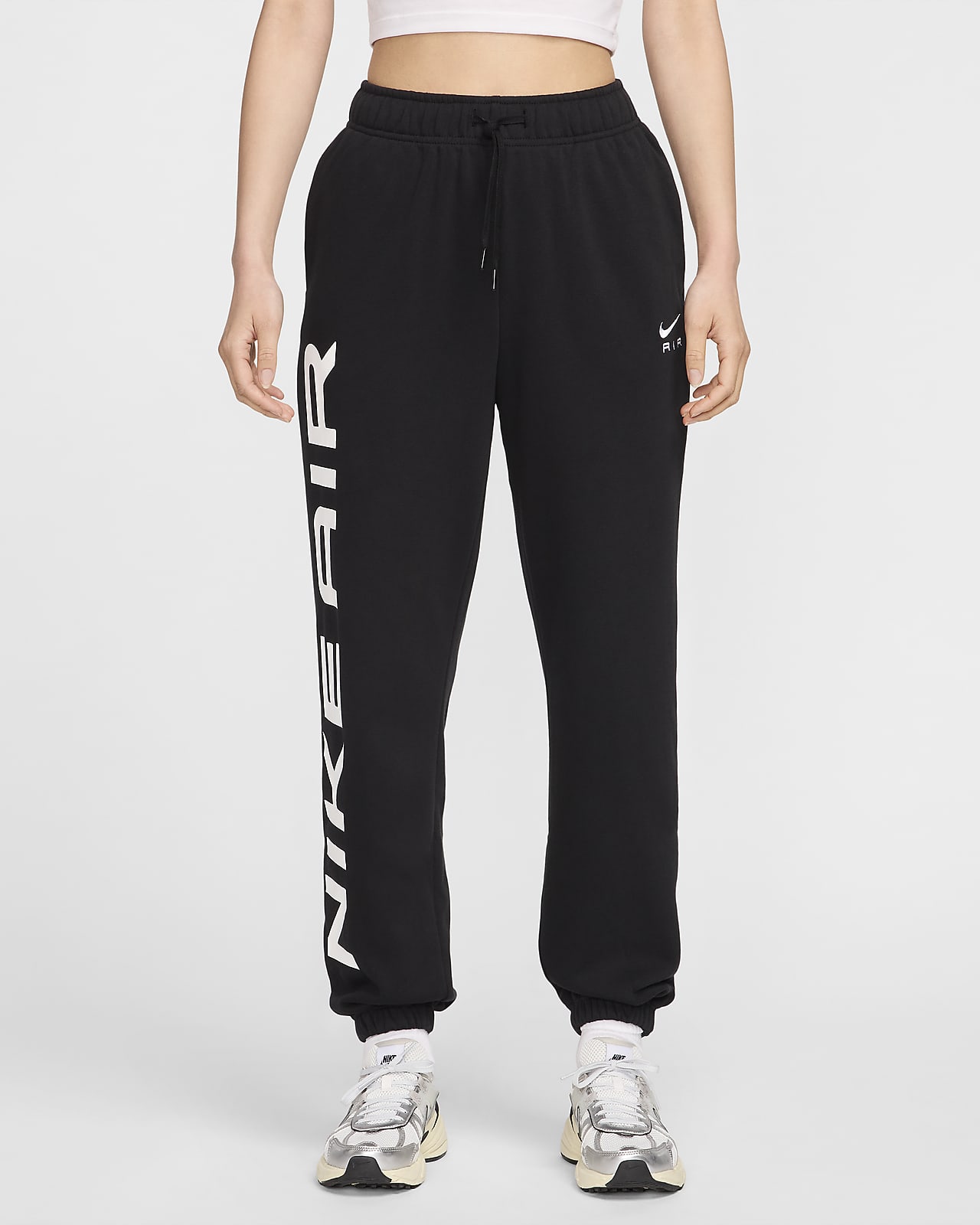 Nike Sweatpants Womens Large Black & White Running Lounge Zip Legs Gym  Ladies